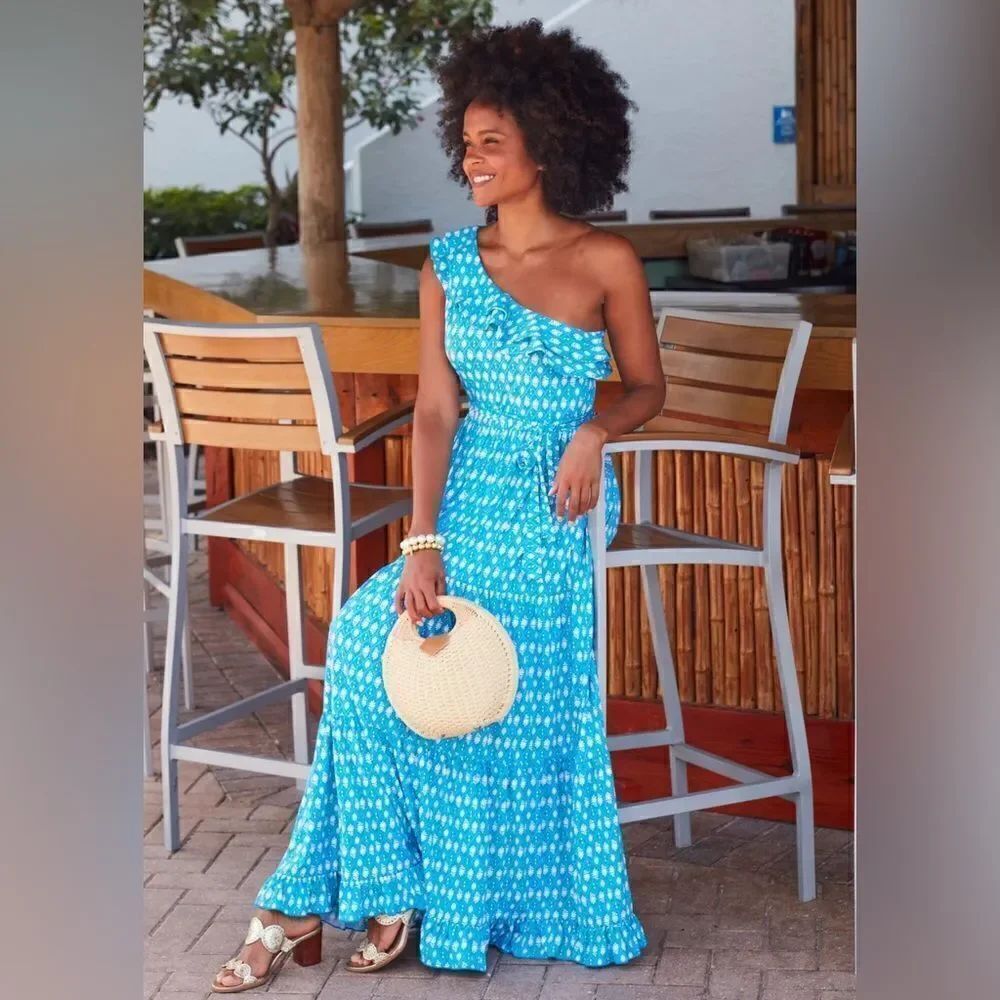 CABANA LIFE Palm Valley One Shoulder Maxi Dress *NEW*